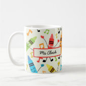 Mug Crayons de danse drôles avec professeur de notes d (Gauche)