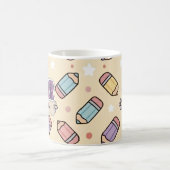 Mug Crayons de professeur d'école violette motif  (Centre)