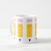 Mug Crayons Kawaii Joyeux (Devant gauche)