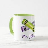 Mug Crayons personnalisés Art Professeur Artiste Cadea (Devant gauche)