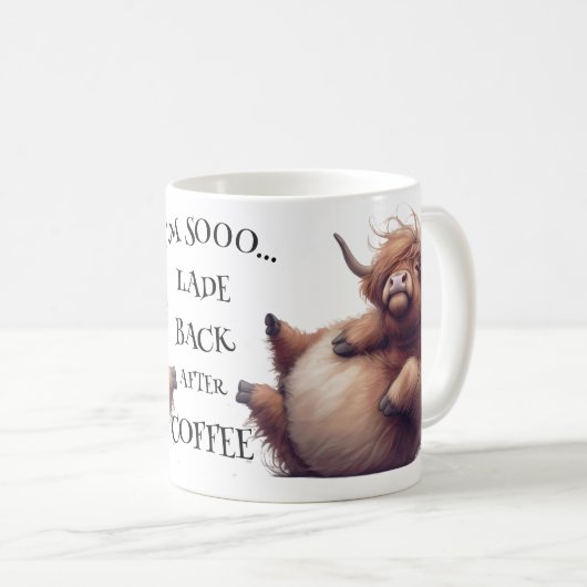 Mug Crazy Cartoon Highland Cow (Devant droit)