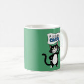 Mug Crazy cat, amoureux de les chats noirs et blancs (Devant droit)