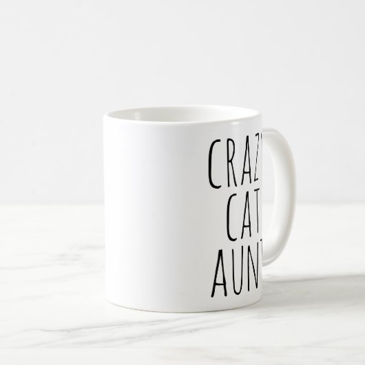 Mug Crazy Cat Aunt Text Design (Devant droit)