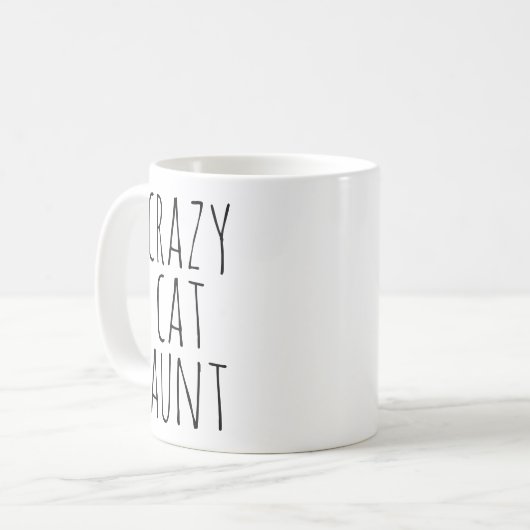 Mug Crazy Cat Aunt Text Design (Devant gauche)