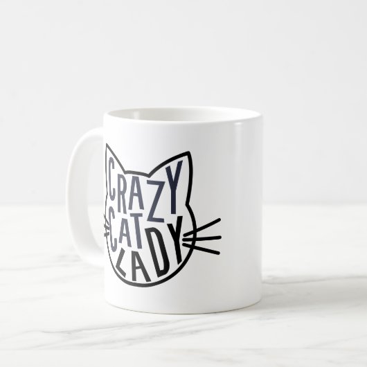 Mug Crazy Cat Lady Cat Face (Devant gauche)