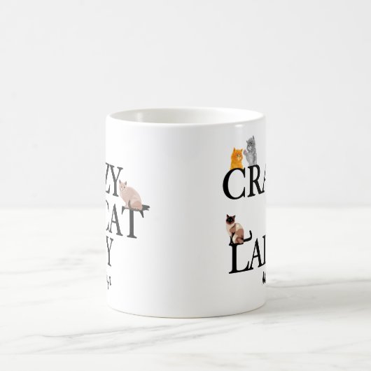 Mug Crazy Chat Lady Cute Monogram (Centre)