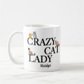 Mug Crazy Chat Lady Cute Monogram (Gauche)