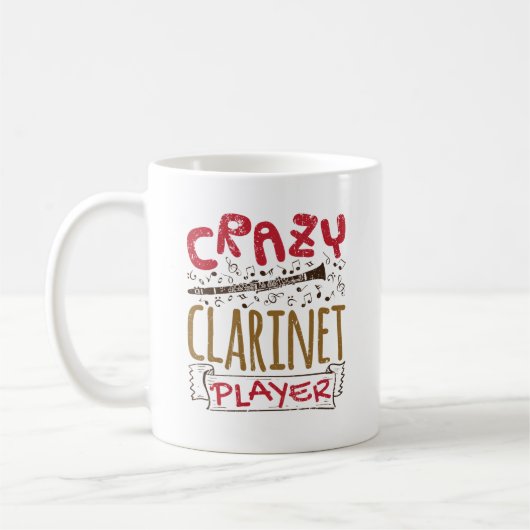Mug Crazy Clarinet Player Clarinetist (Gauche)