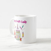 Mug Crazy Craft Lady Mug, café pour elle, cadeau, (Devant gauche)
