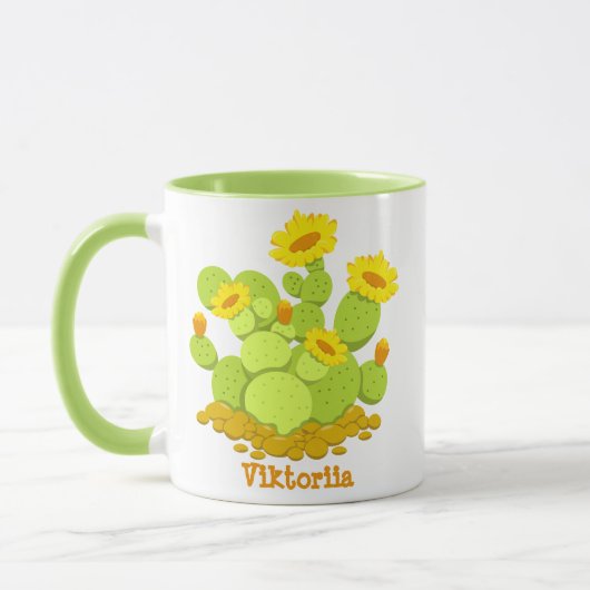 Mug Crazy Plante Lady Cute Cactus Blooming Nom personn (Gauche)