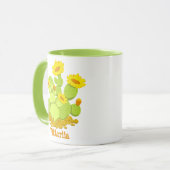 Mug Crazy Plante Lady Cute Cactus Blooming Nom personn (Devant gauche)