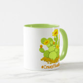 Mug Crazy Plante Lady Cute Cactus Blooming Nom personn (Devant droit)