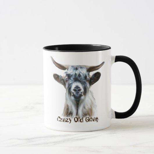 Mug Crazy Vieux élevage de chèvres Humour animal (Droite)