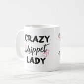 Mug Crazy Whippet dame Amoureux des chiens Drôle texte (Devant gauche)