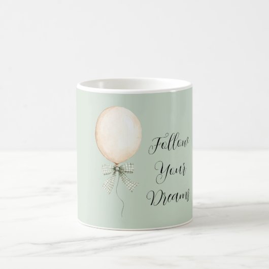Mug Cream Balloon Mint Bow Dreams (Centre)