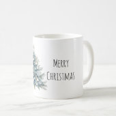 Mug Cream Blue Winter Christmas Tree (Devant droit)