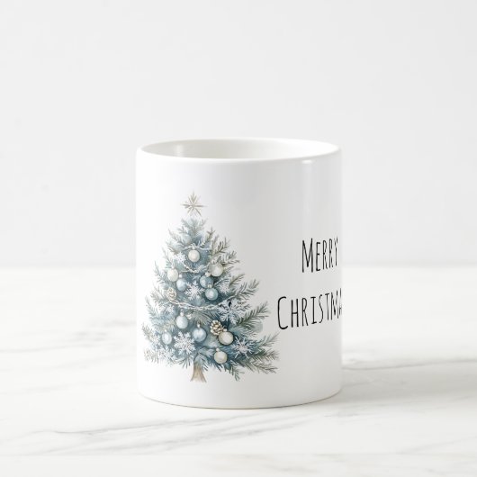 Mug Cream Blue Winter Christmas Tree (Centre)