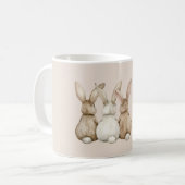 Mug Cream Blush Three Cute Bunny Rabbits (Devant gauche)