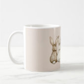 Mug Cream Blush Three Cute Bunny Rabbits (Gauche)