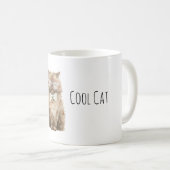 Mug Cream Brown Cool Cat Mint Bow Glasses (Devant droit)