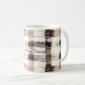 Mug Cream Brown Plaid Stripes   (Devant droit)