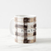 Mug Cream Brown Plaid Stripes   (Devant gauche)