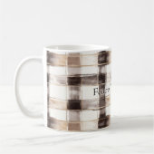 Mug Cream Brown Plaid Stripes   (Gauche)