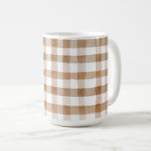 Mug Cream Brown Stripes Tan Plaid (Devant droit)