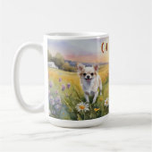 Mug Cream Chihuahua Twins au lever du soleil (Gauche)