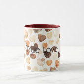 Mug Cream Coffee Bean Hearts (Centre)