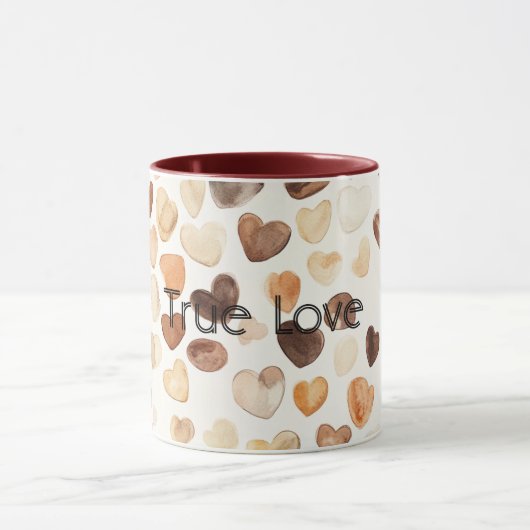 Mug Cream Coffee Bean Hearts (Centre)