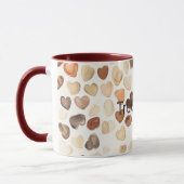 Mug Cream Coffee Bean Hearts (Gauche)