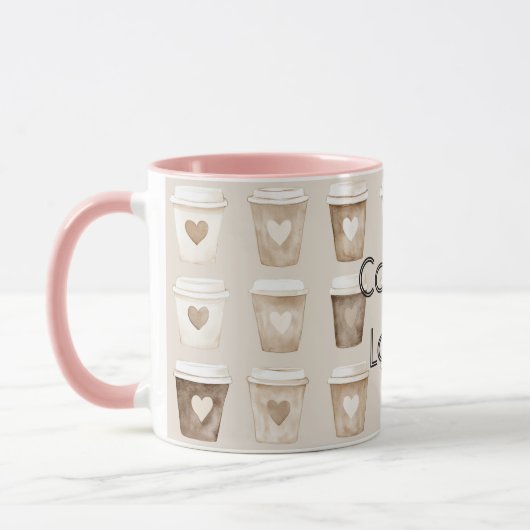 Mug Cream Coffee Heart Cups (Gauche)
