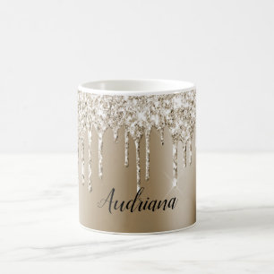 Mug Cream Gold Glitz Parties scintillant Ice Cream Dri