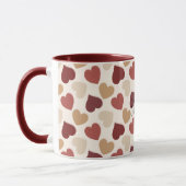 Mug Cream Gold Red Hearts (Gauche)