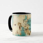 Mug Cream Gold Turquoise Cowhide Animal (Devant gauche)