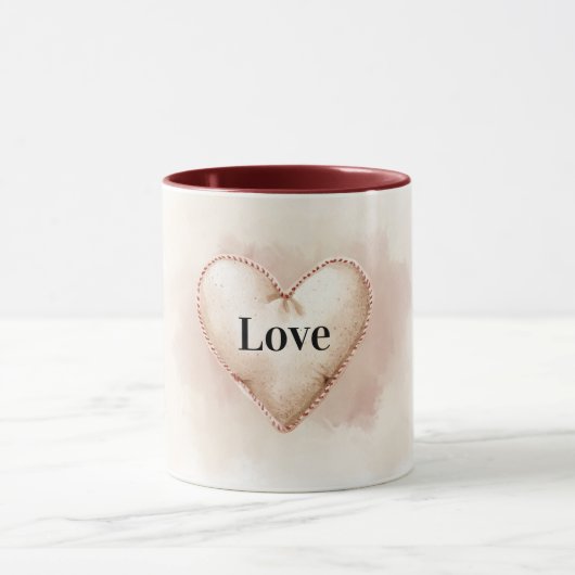 Mug Cream Heart Love Valentine's Day (Centre)