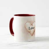 Mug Cream Heart Love Valentine's Day (Devant gauche)