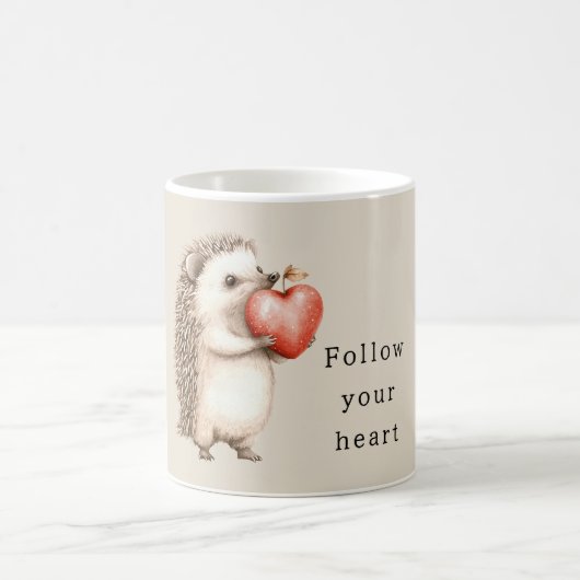 Mug Cream Hedgehog Apple Heart (Centre)