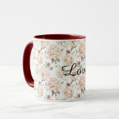 Mug Cream Red Cherry Hearts Valentine's Day Love Bows (Devant gauche)