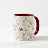 Mug Cream Red Cherry Hearts Valentine's Day Love Bows (Devant droit)