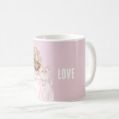 Mug Cream White Cat Pink Bow Female (Devant droit)