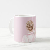 Mug Cream White Cat Pink Bow Female (Devant gauche)