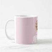 Mug Cream White Cat Pink Bow Female (Gauche)