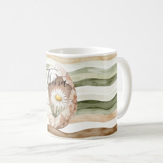 Mug Cream White Daisy Flowers (Devant droit)