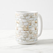 Mug Cream White Grey Faux Stones   (Devant droit)