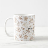 Mug Cream White Snowflakes Christmas (Gauche)
