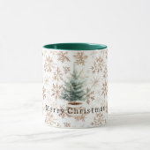 Mug Cream White Snowflakes Christmas Tree (Centre)