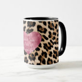 Mug Creamy Brown Black Leopard Coeur Belle (Devant droit)