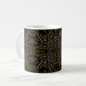 Mug Creamy Golden Yellows Raked Pattern On Black (Devant gauche)